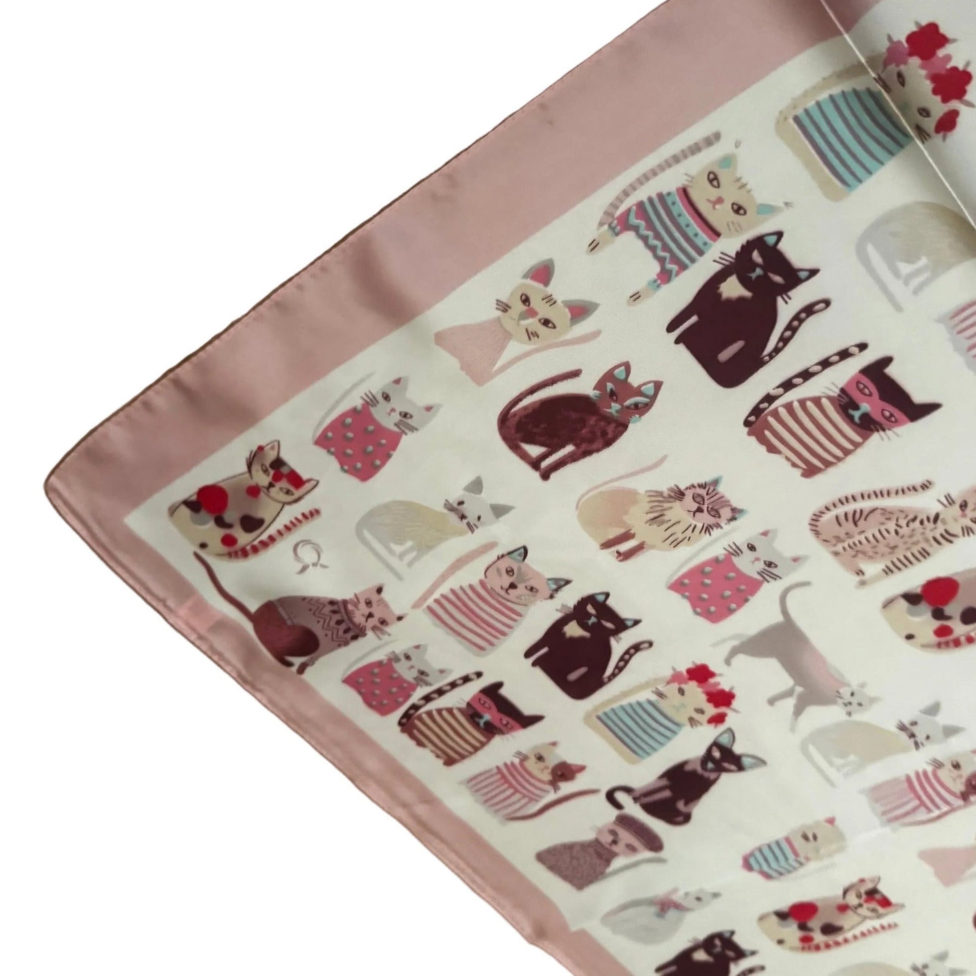 Foulard Katzenmotiv Rose | LINETA