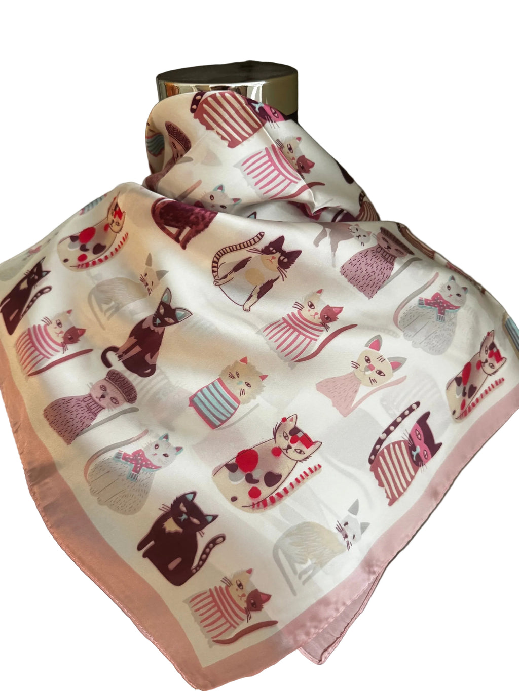 Foulard Katzenmotiv Rose | LINETA