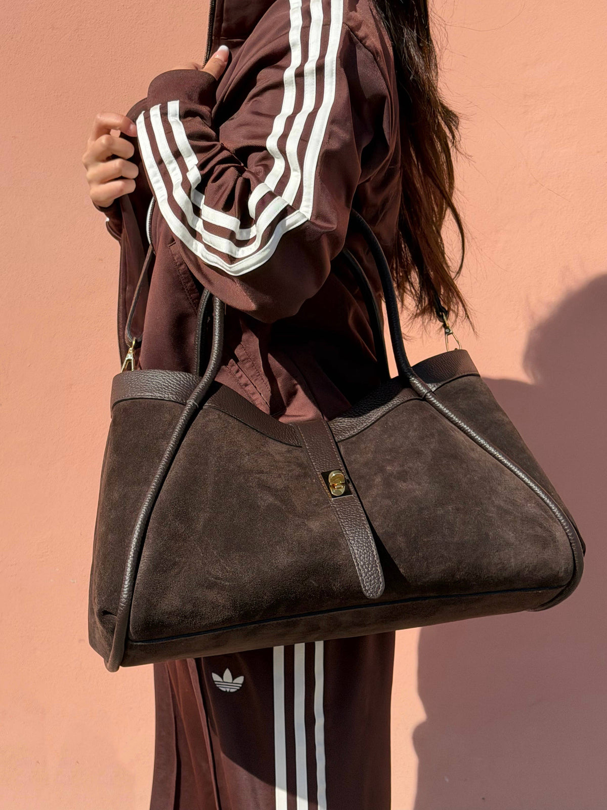 Ledertasche aus Wildleder