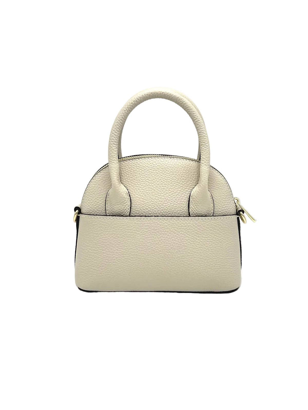 Schultertasche Beige in Echtleder