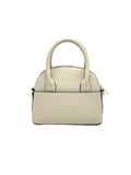 Schultertasche Beige in Echtleder