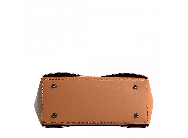 Ledertasche CARLA Colorblock Orange