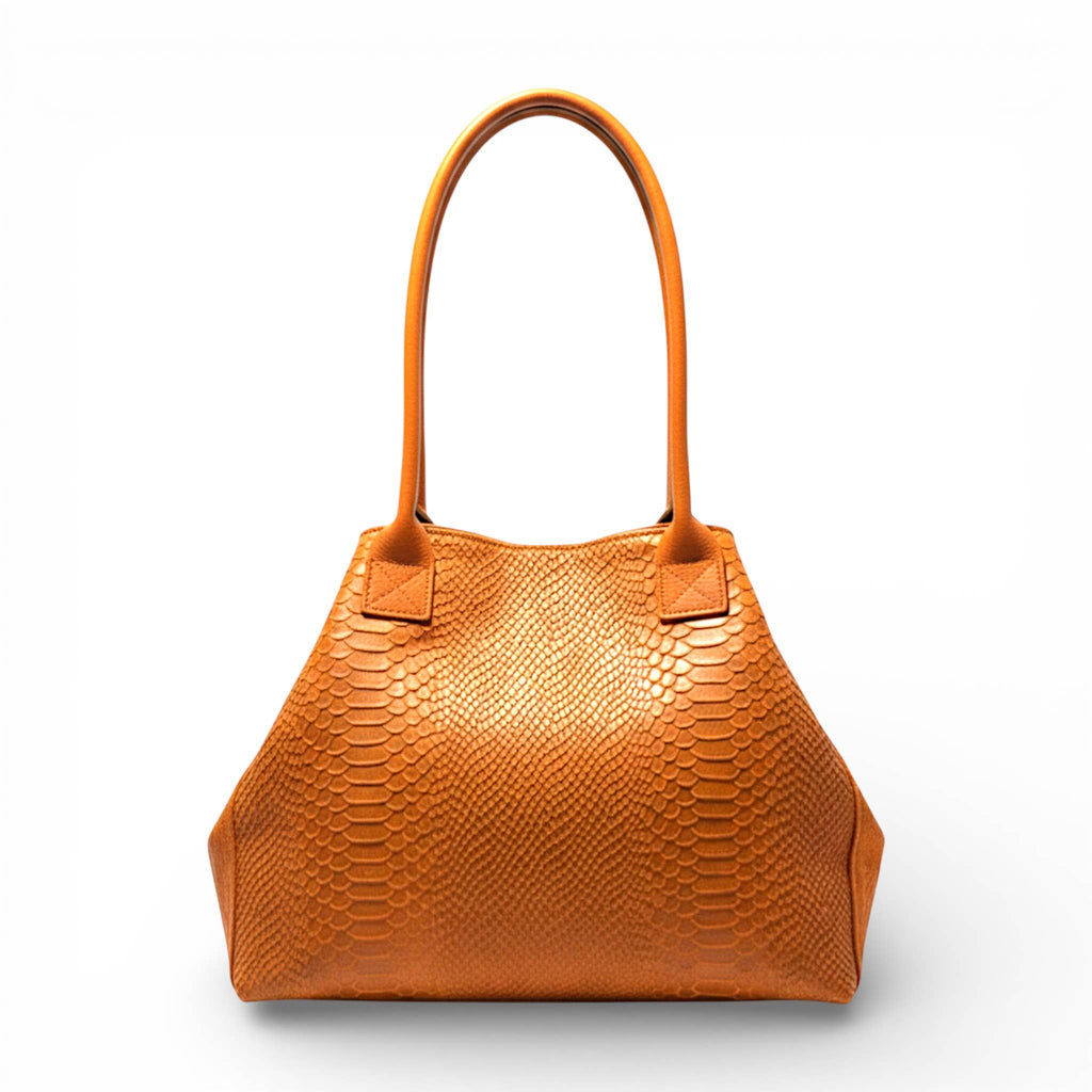 LOLA Leder Handtasche Python-Prägung – Elegante Damen Crossbody Bag