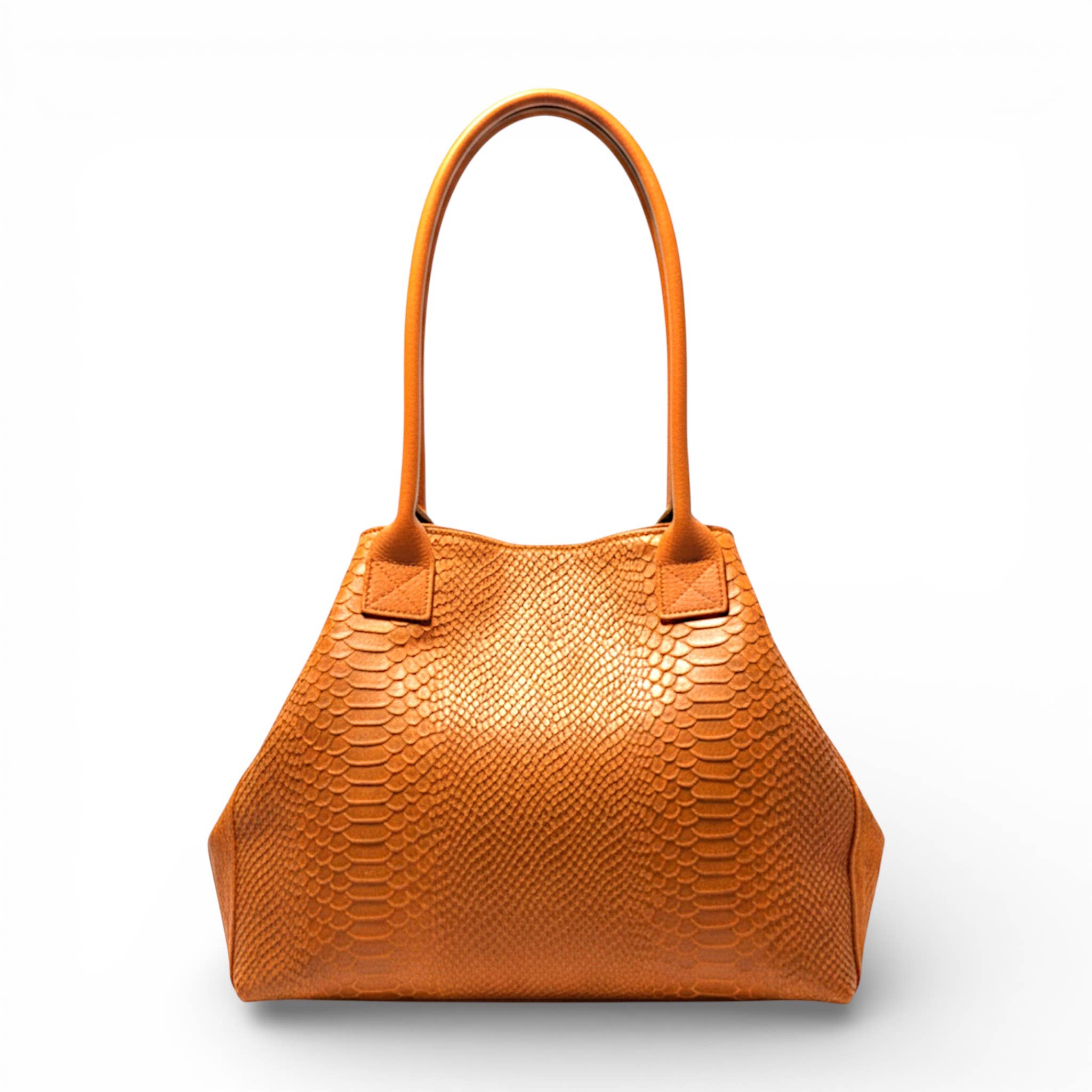 LOLA Leder Handtasche Python-Prägung – Elegante Damen Crossbody Bag