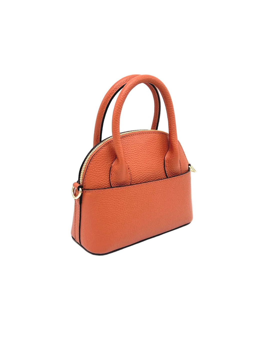 Schultertasche Orange in Echtleder