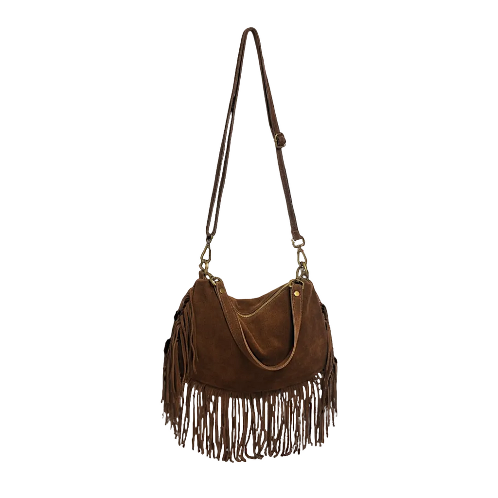 PAKA Handtasche Braun Echtleder – Klassische Damen Schultertasche
