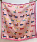 Foulard Dackel Rosa 70 × 70 cm – Halstuch mit Seidengefühl