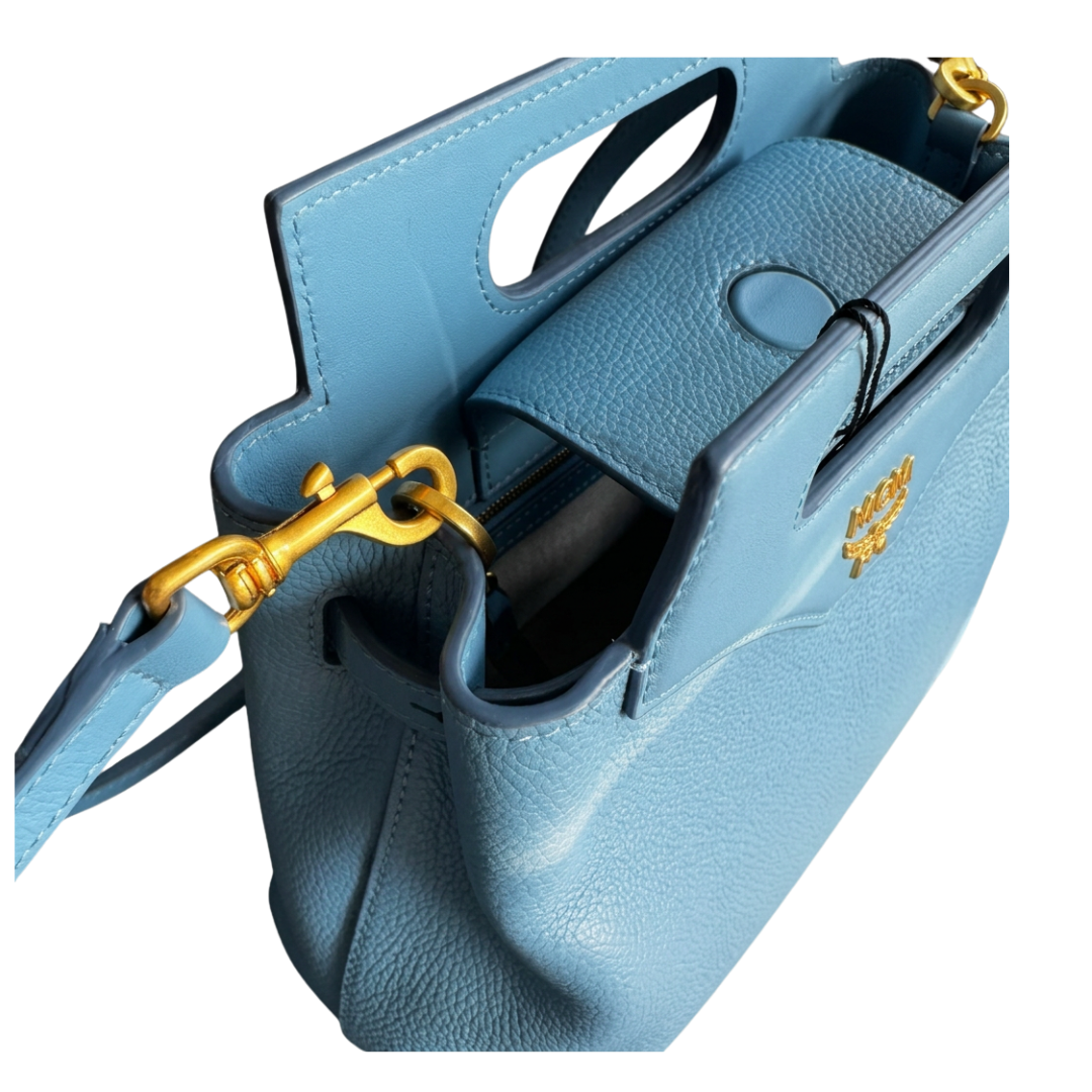MCM Mini Soft Diamond Tote Bag blau Detailansicht
