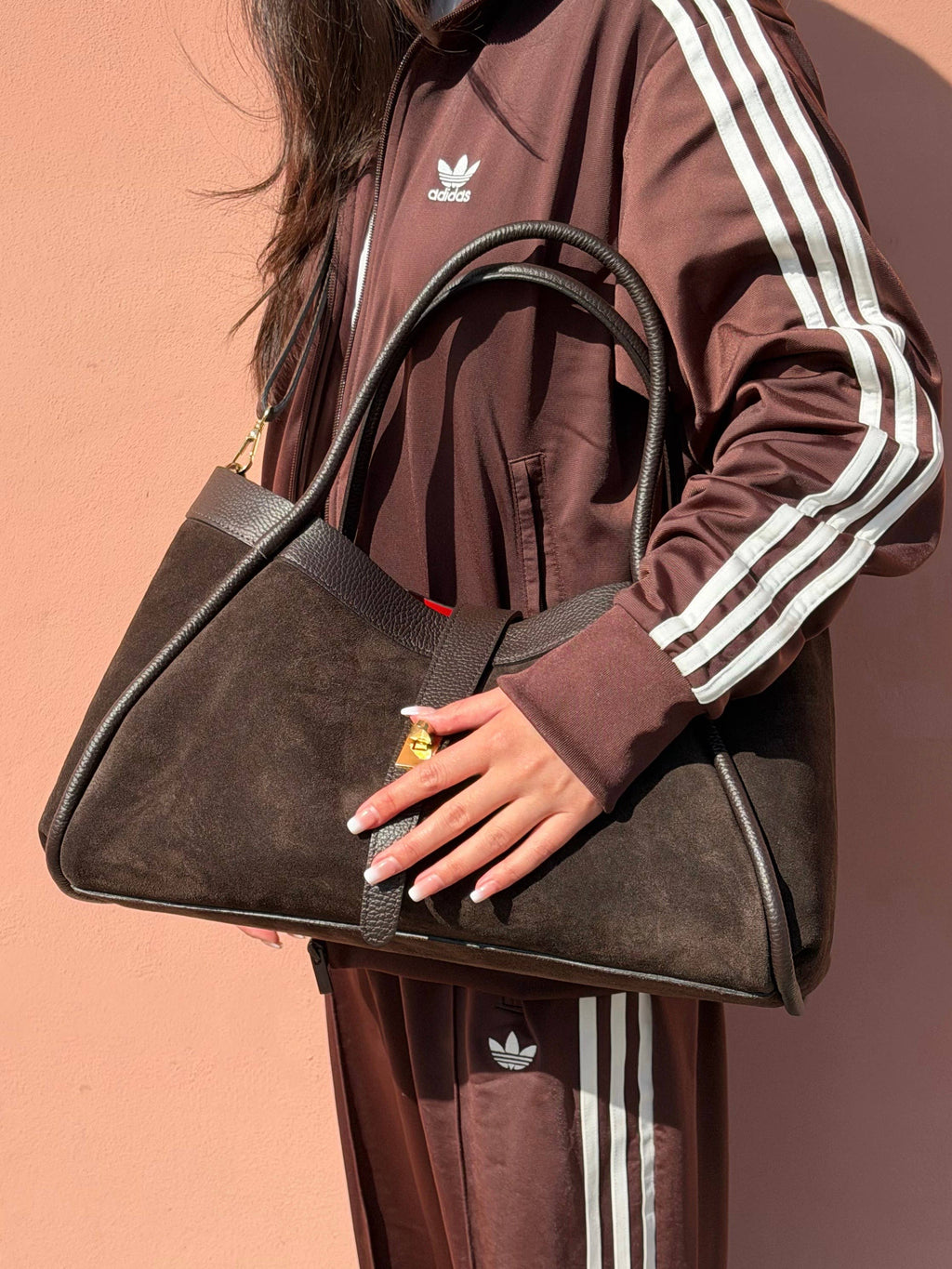 Ledertasche aus Wildleder