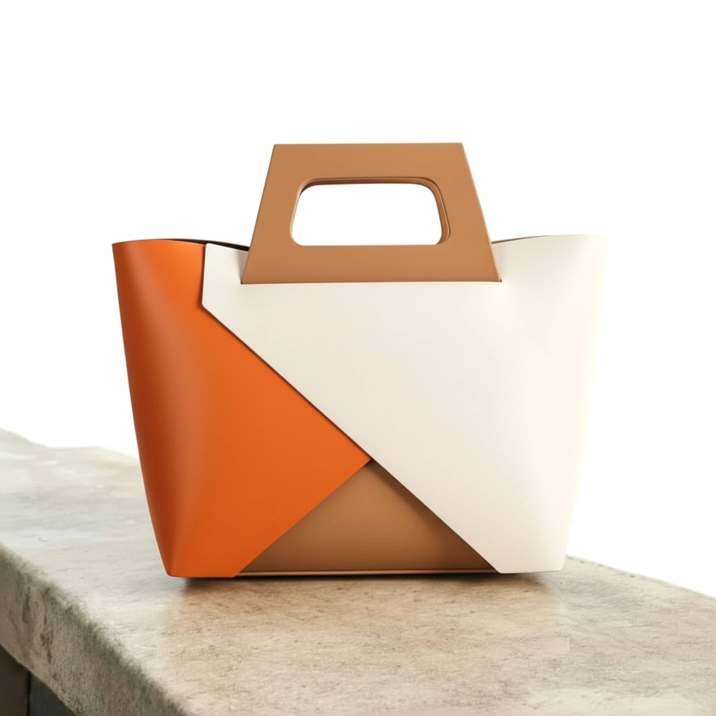 Ledertasche CARLA Colorblock Orange