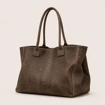 LOLA Leder Handtasche Python-Prägung – Elegante Damen Crossbody Bag