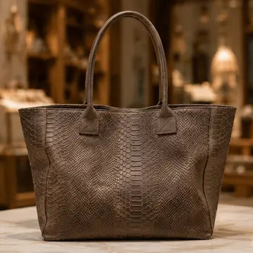 LOLA Leder Handtasche Python-Prägung – Elegante Damen Crossbody Bag
