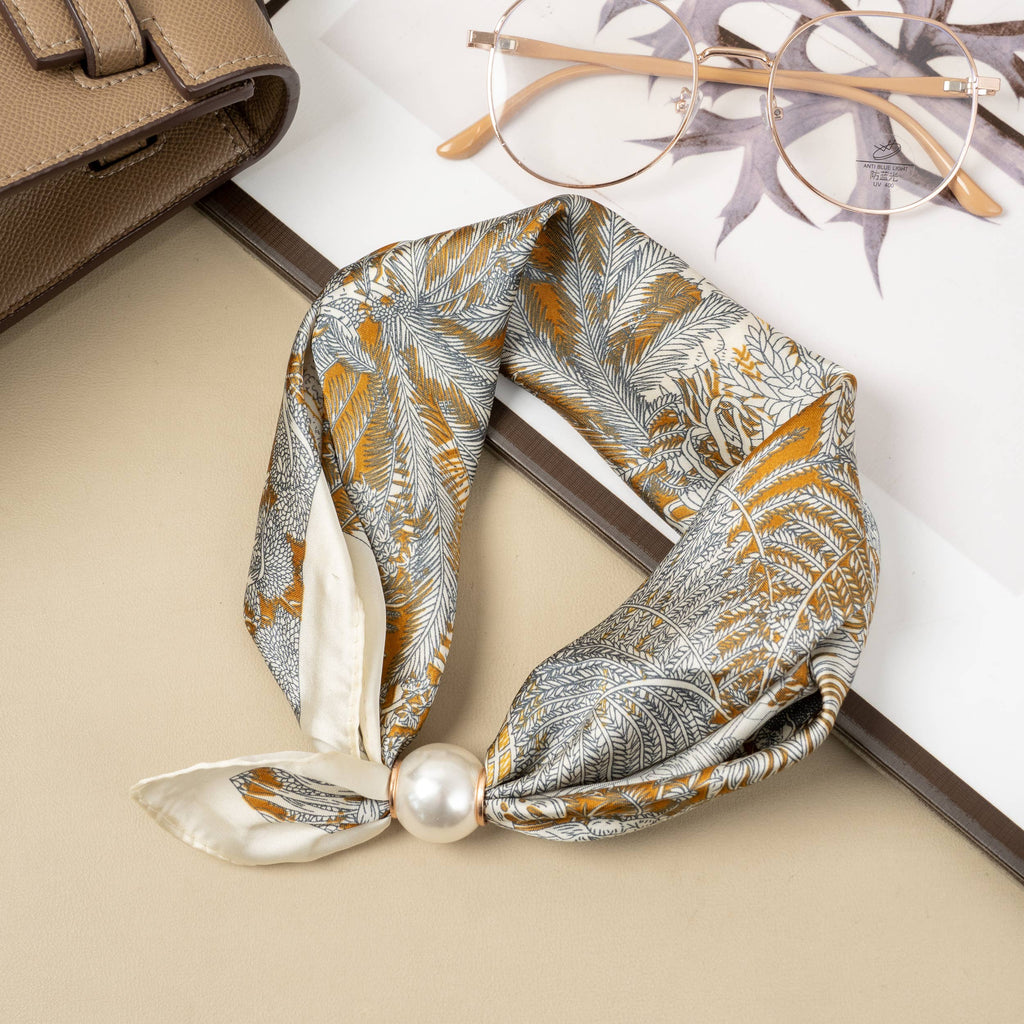 Halstuch mit Magnetperle – Botanik Gold