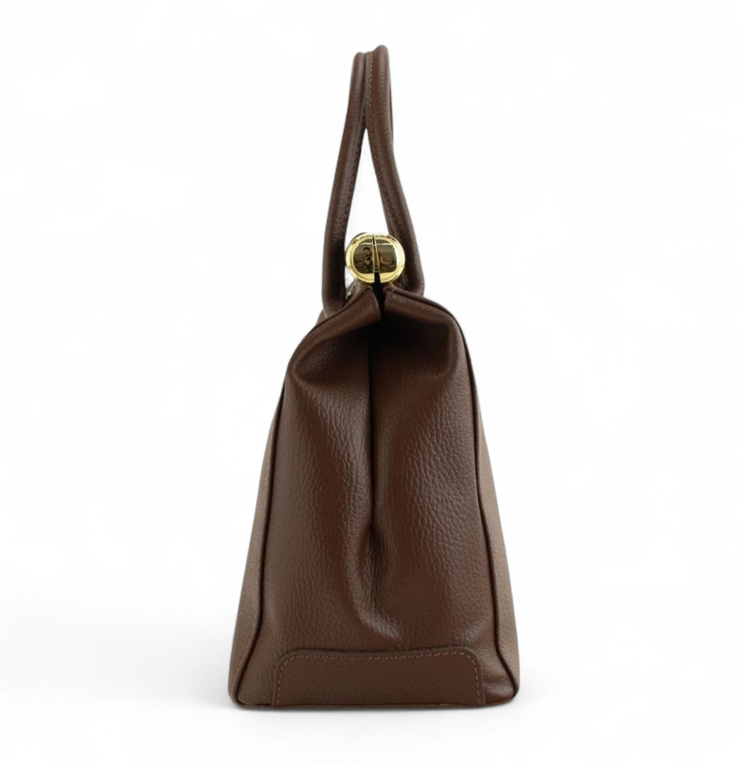 NORA Premium Ledertasche Braun – Große Damen Schultertasche & Shopper