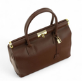 Premium Koffer-Ledertasche in Braun