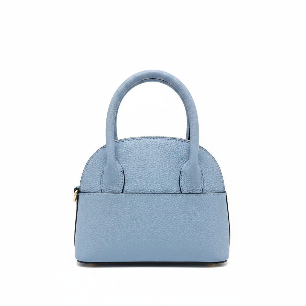 Schultertasche Light Blue in Echtleder