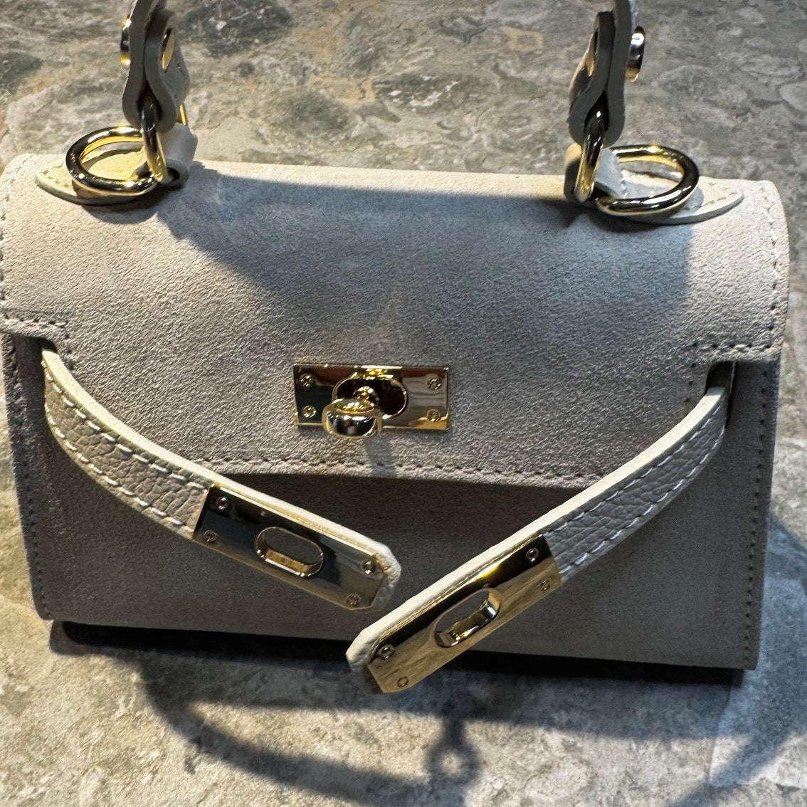 Mini Wildleder-Tasche Beige und | Zhade