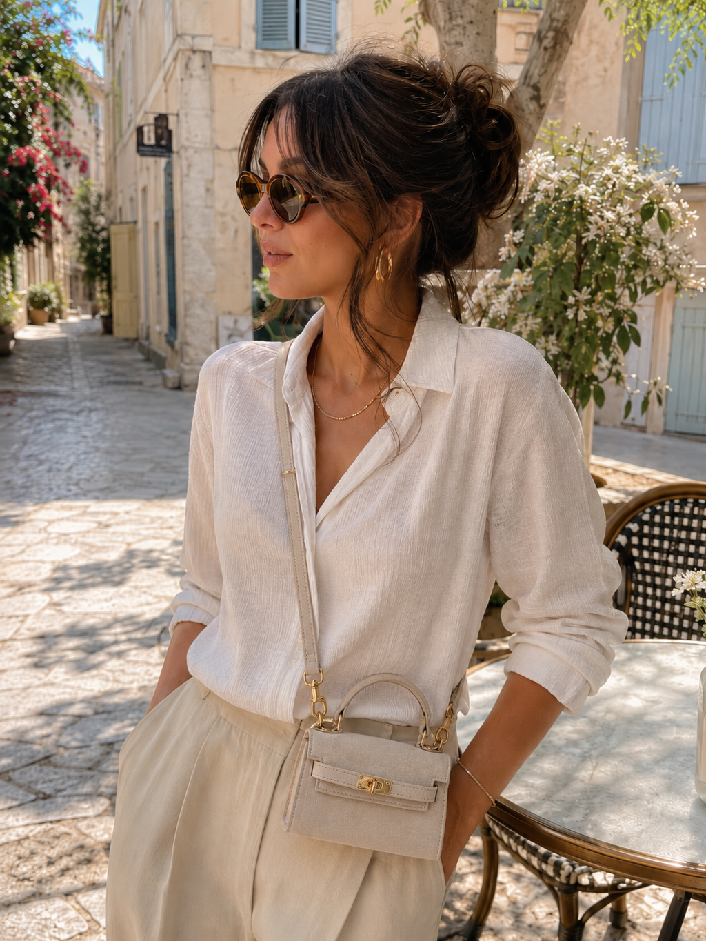 Mini Wildleder-Tasche Beige und | Zhade
