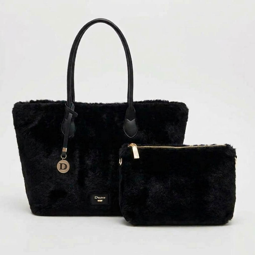 Dune London Shopper in Kunstfell-Optik mit separatem Etui