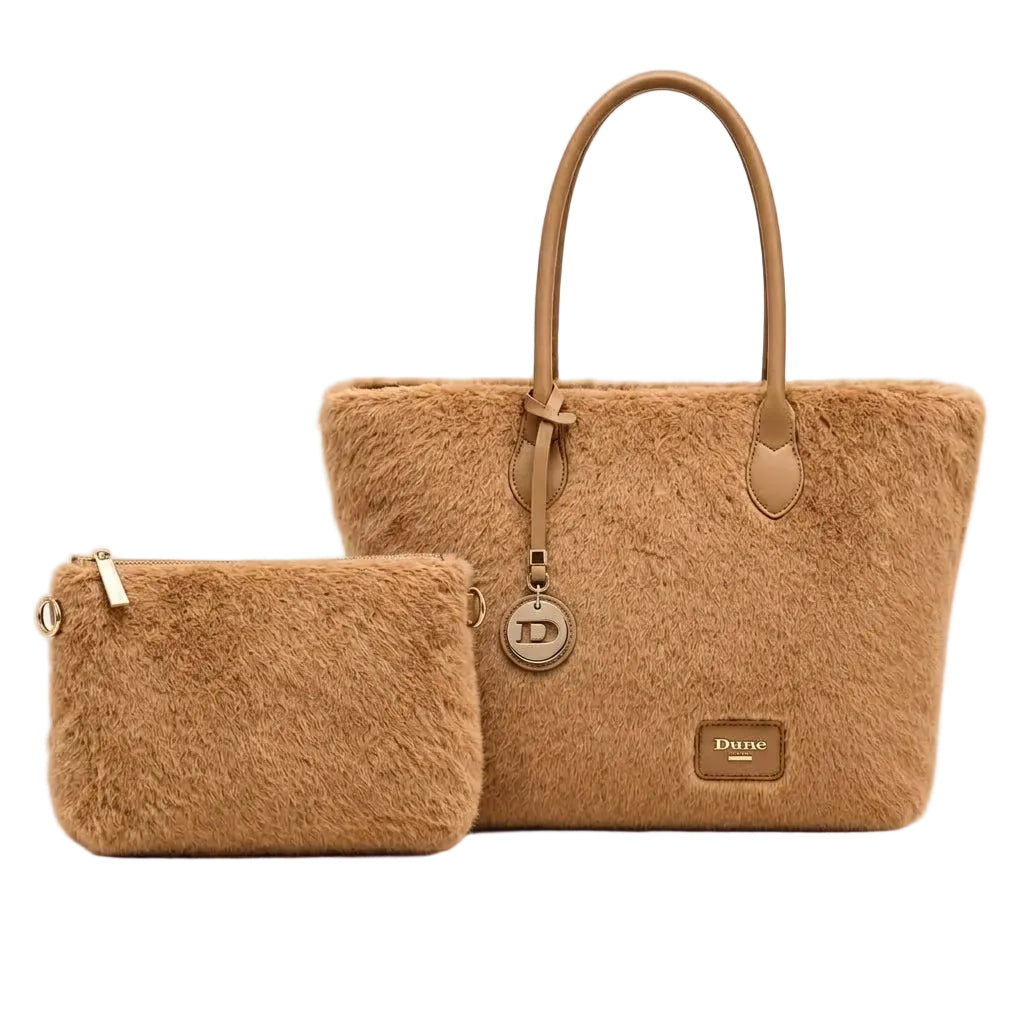 Dune London Shopper in Kunstfell-Optik mit separatem Etui