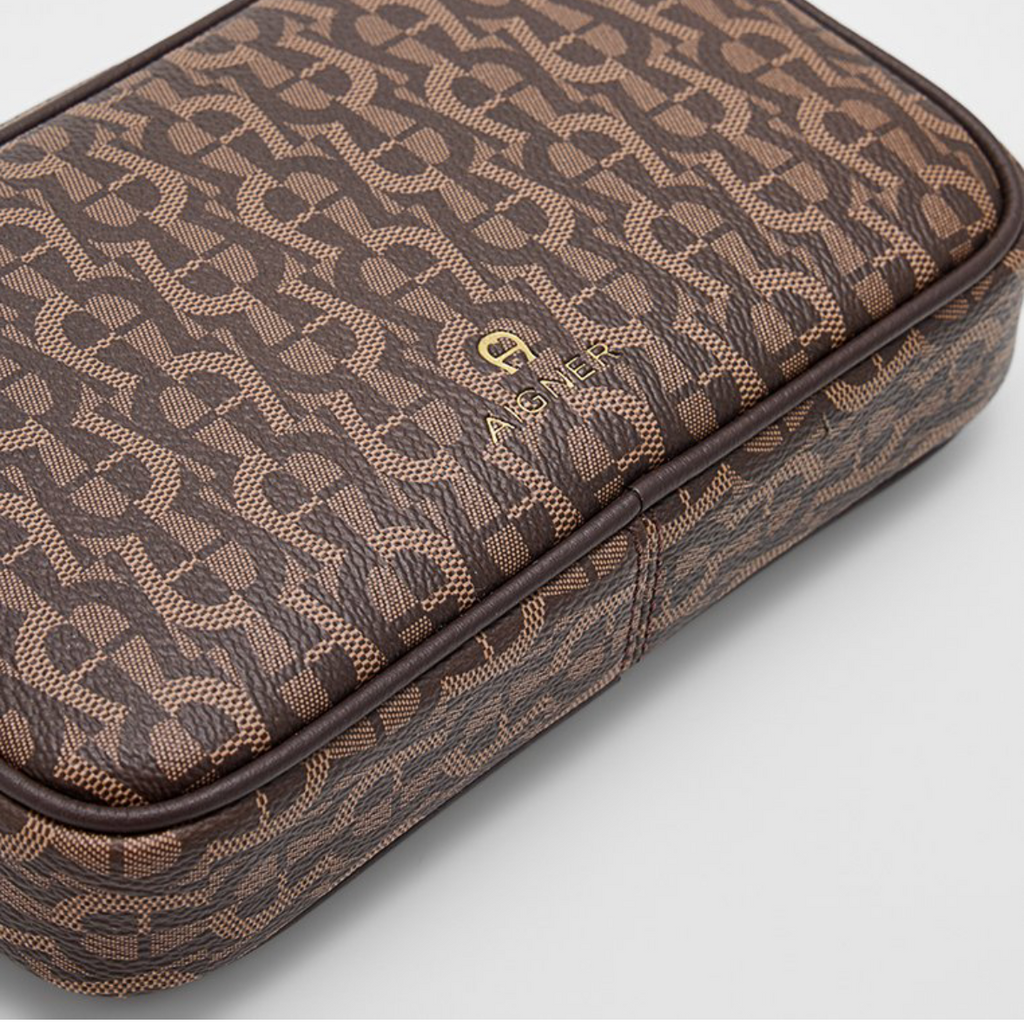 AIGNER Logo Crossover Camera Bag – Fango / Braun