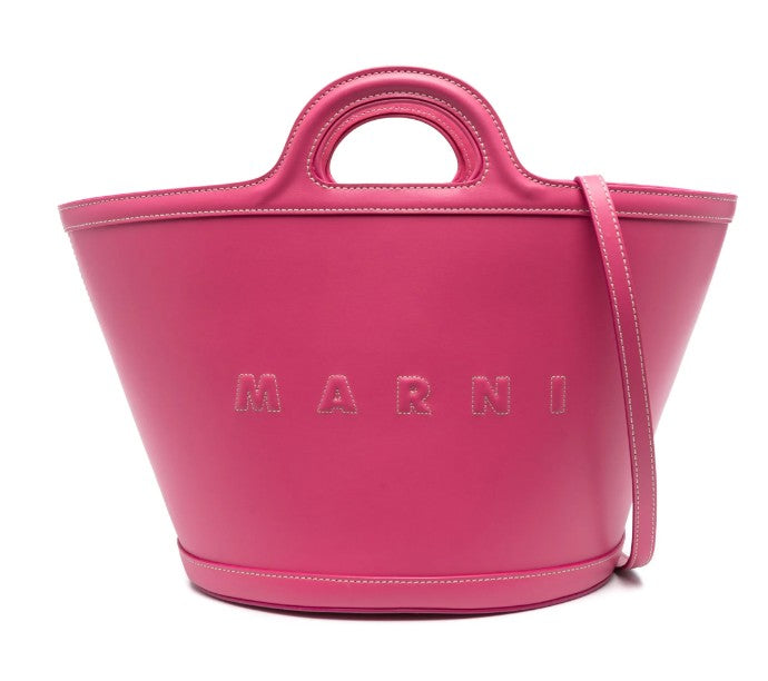Marni Tropicalia Shopper Tasche fuchsia pink Vorderansicht