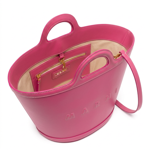 Marni Tropicalia Shopper Tasche fuchsia pink Detailansicht