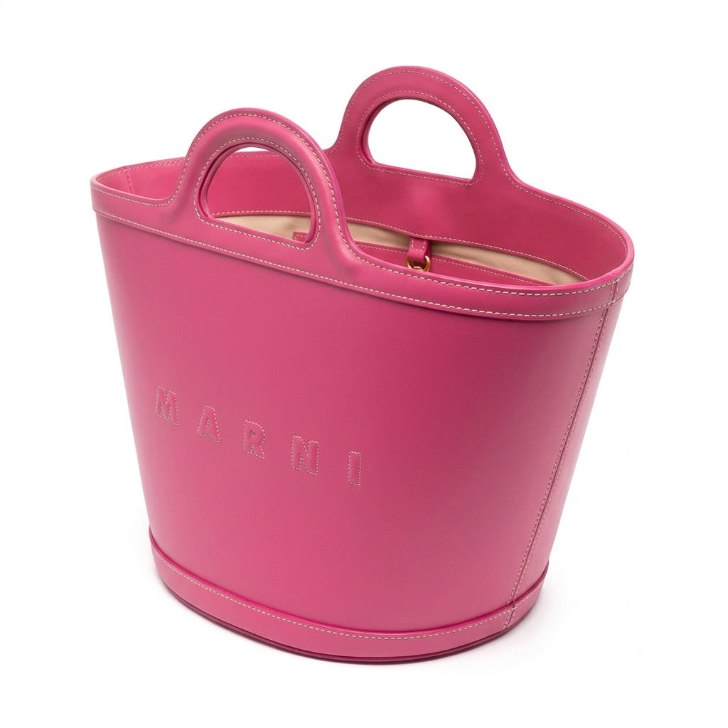 Marni Tropicalia Shopper Tasche fuchsia pink Seitenansicht 