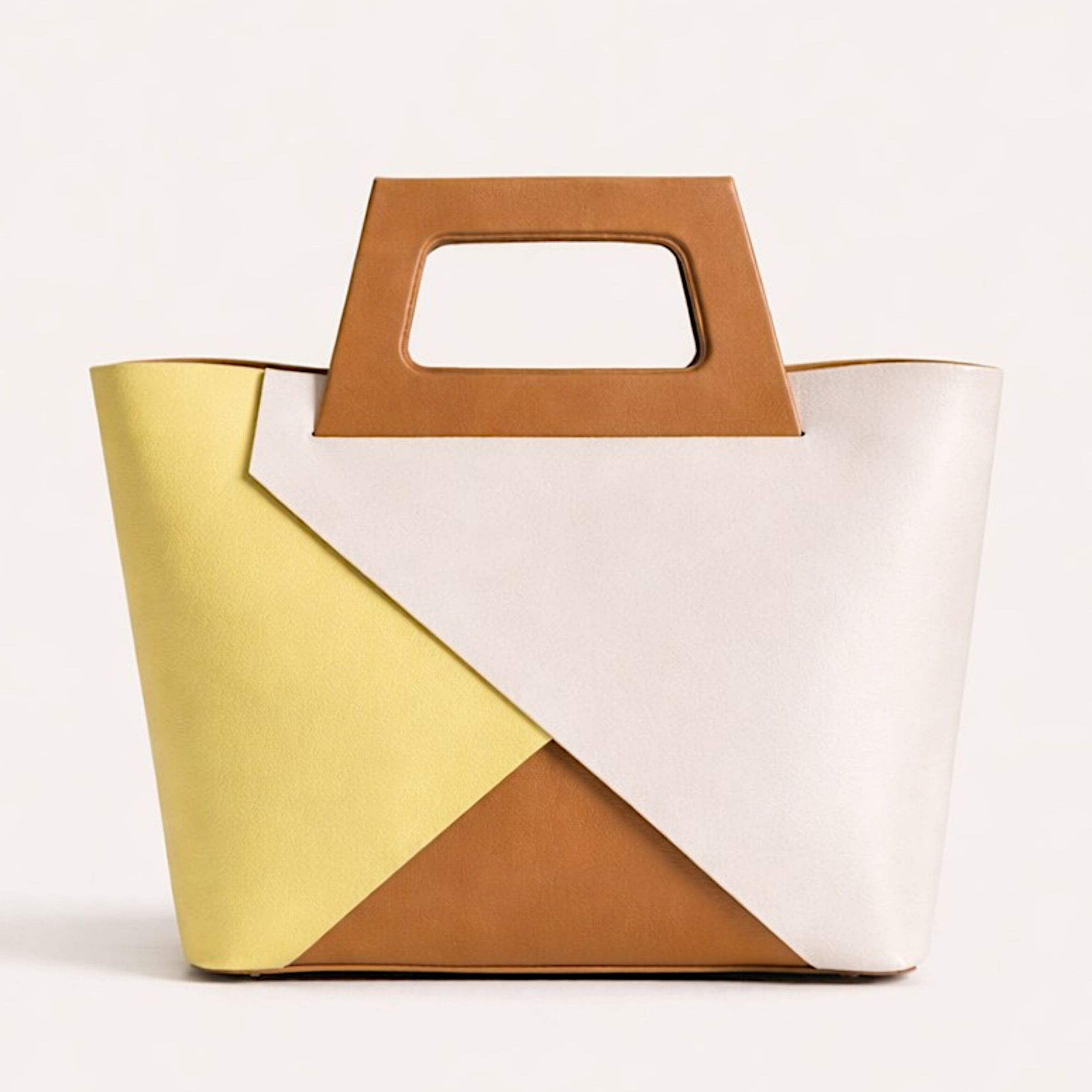 Ledertasche CARLA Colorblock Gelb