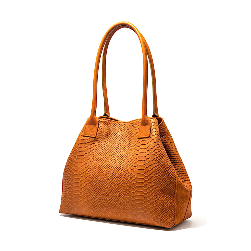 LOLA Leder Handtasche Python-Prägung – Elegante Damen Crossbody Bag