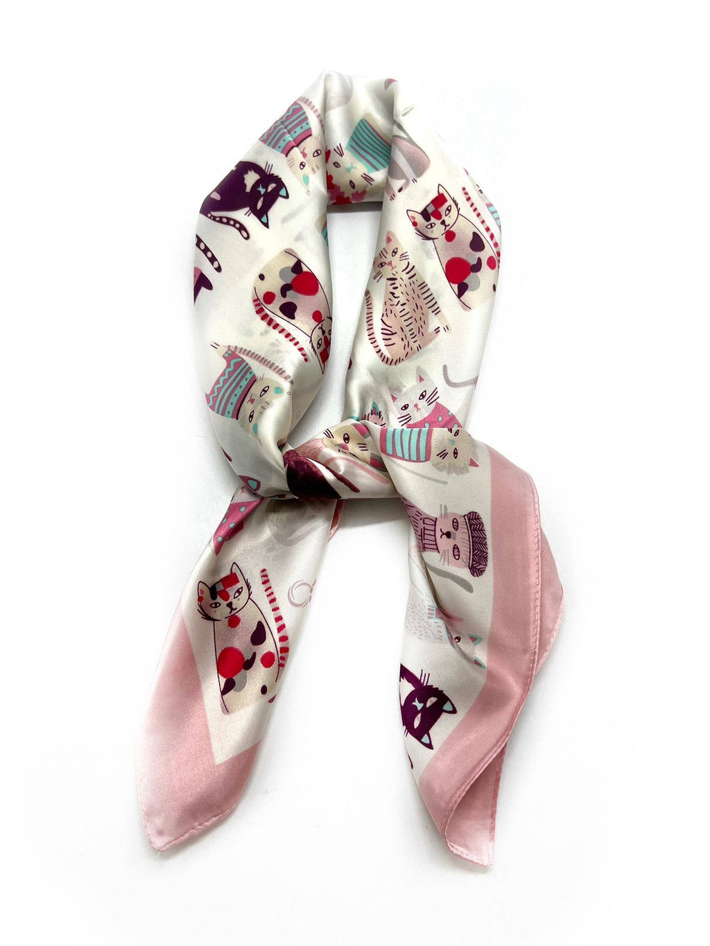 Foulard Katzenmotiv Rose | LINETA