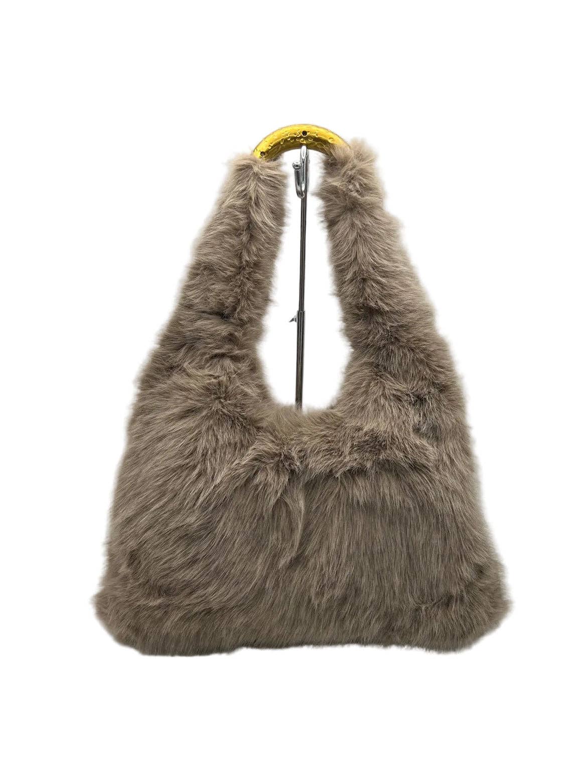 Tasche in Felloptik – Taupe
