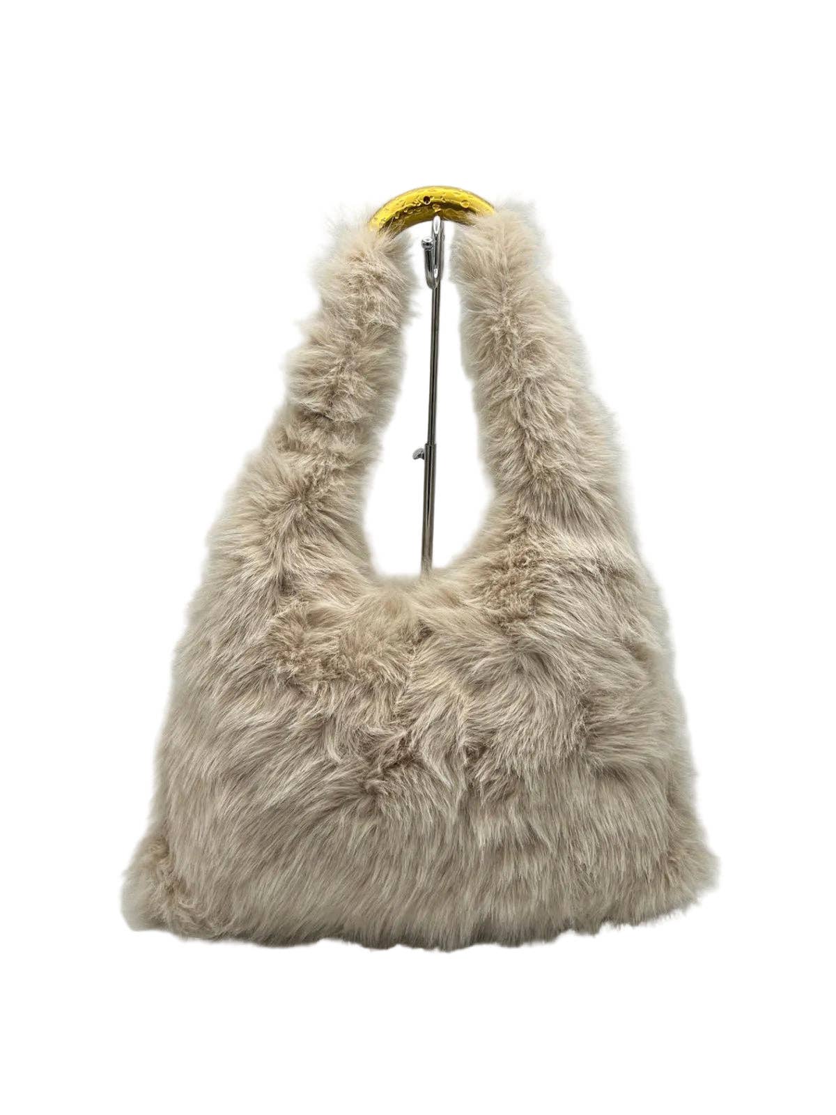 Tasche in Felloptik – Beige