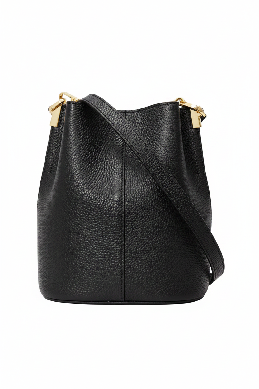 LILWENN Handtasche Schwarz – Elegante Damen Henkeltasche aus Echtleder
