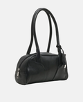 PIECES Leder-Schultertasche Bowling – Schwarz