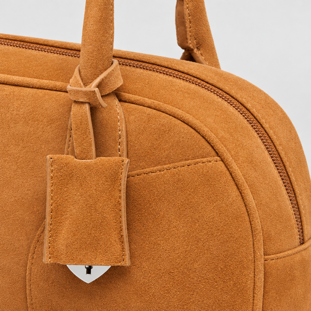 PIECES Leder-Schultertasche Bowling